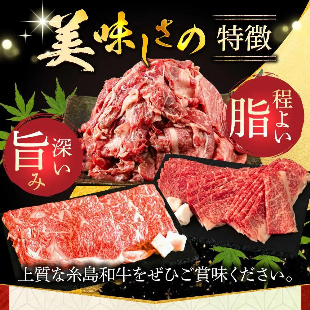 【全3回定期便】【月限定40個】 糸島牛 赤身 スライス（モモ・ウデ） 500g 糸島市 / トラヤミートセンター [AJD010]
