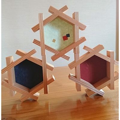 ふるさと納税 八百津町 【体験型】作るセット。3個組　六角かざり組子 |  | 01