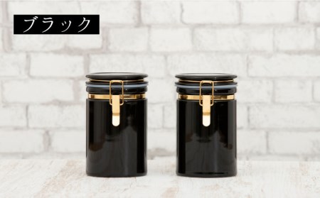 【美濃焼】コーヒーキャニスター200 2個セット ゴールドリング アイボリー×ブラック【ZERO JAPAN】保存容器 コーヒー豆 紅茶 緑茶 日本茶 陶器 密閉 密封 遮光 コーヒー 豆 粉 おしゃ