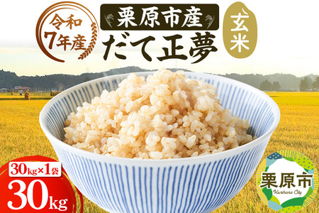 《令和7年産》【玄米】栗原市産 だて正夢 30kg （30kg×1袋） ブランド米 黒澤農産 宮城県 栗原市