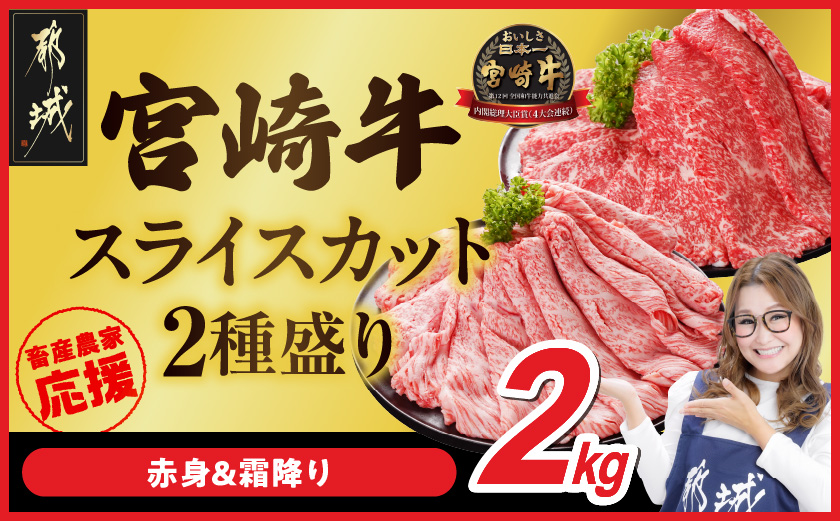 畜産農家応援! 宮崎牛スライス2種セット500g×4パック_35E-N2-001-2000