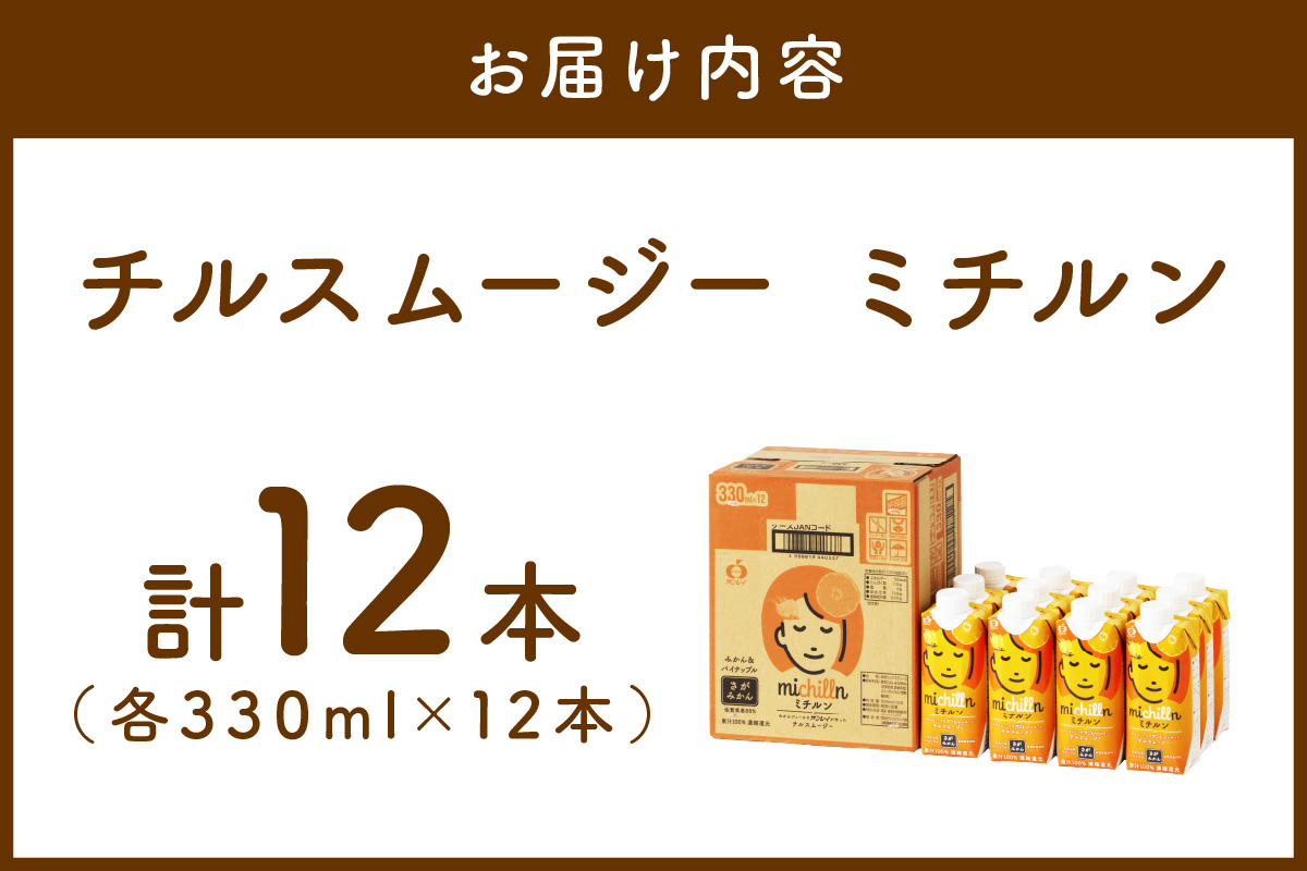 【佐賀県産温州みかん使用】 果汁 ミックスジュース　ミチルン　330ml×12本 A043_イメージ2