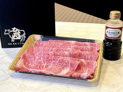 京の肉 ひら山厳選 京都府産 黒毛和牛 焼きしゃぶ用 肩ロース スライス 500g ＋タレ付き 《最高級 A5ランク 熟成 熟成肉 冷蔵牛 和牛 肉 牛肉 亀岡牛 京都肉 国産 国産牛 国産牛肉 丹波