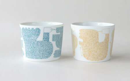 【美濃焼】 カップ ペアセット ＜BIRDS' WORDS＞ DAY BY DAY CUP [BIRDS] ブルー × イエロー 瑞浪市 / FLYWAY [AZCC016]