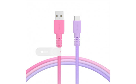 MOTTERU(モッテル) しなやかで絡まない グラデーションケーブル 急速充電 データ転送対応 USB-A to Lightning 1m 全3色 2年保証（MOT-SCBALG100）コットンキャンディカラー 【 神奈川県 海老名市 スマホケーブル 充電ケーブル タイプA ガジェット】