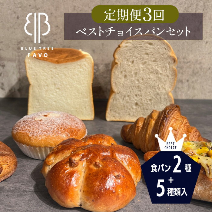 【ふるさと納税】 2ヵ月毎定期便　全3回　【BLUE TREE FAVO】ベストチョイスパンセット ／ 定期 7種 食パン クロワッサン カリードッグ パンスイス クルミパン カスタードクリームパン 送料無料 大阪府 No.353