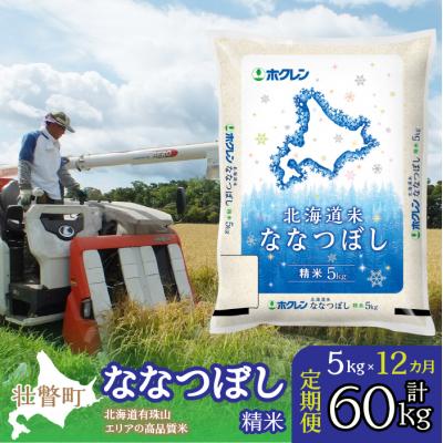 ふるさと納税 壮瞥町 【令和7年産】【1年定期配送】(精米5kg)ホクレン北海道ななつぼし  SBTD094