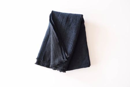 【播州織】Cotton Wool W- Face Muffler　Navy×black（ネイビー） 81-15