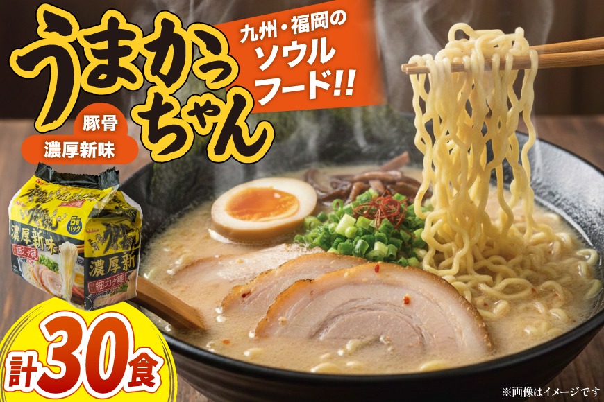インスタントラーメン うまかっちゃん 濃厚新味 5食パック 6セット 計 30食 [地域商社ふるさぽ 福岡県 筑紫野市 21761455] ラーメン 博多ラーメン インスタント とんこつ 即席ラーメン 袋麺 まとめ買い ラーメン詰め合わせ