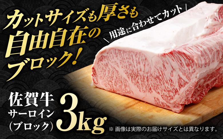 佐賀牛 サーロインブロック　3kg 【株式会社いろは精肉店】 [IAG248]