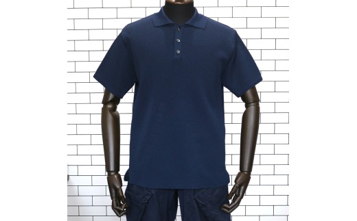 体にやさしいニットポロシャツ ネイビーM 新潟県 五泉市 有限会社桜井メリヤス工場