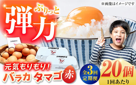 【3回定期便】【ギフトBOX】バラカタマゴ 20個入 M-Lサイズ 卵 玉子 国産 五島市 / 五島列島大石養鶏場[PFQ054]  玉子 タマゴ 鶏卵 希少 五島列島