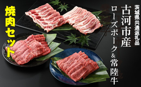 古河市産ローズポーク＆常陸牛『焼肉セット』〈茨城県共通返礼品〉_AD10