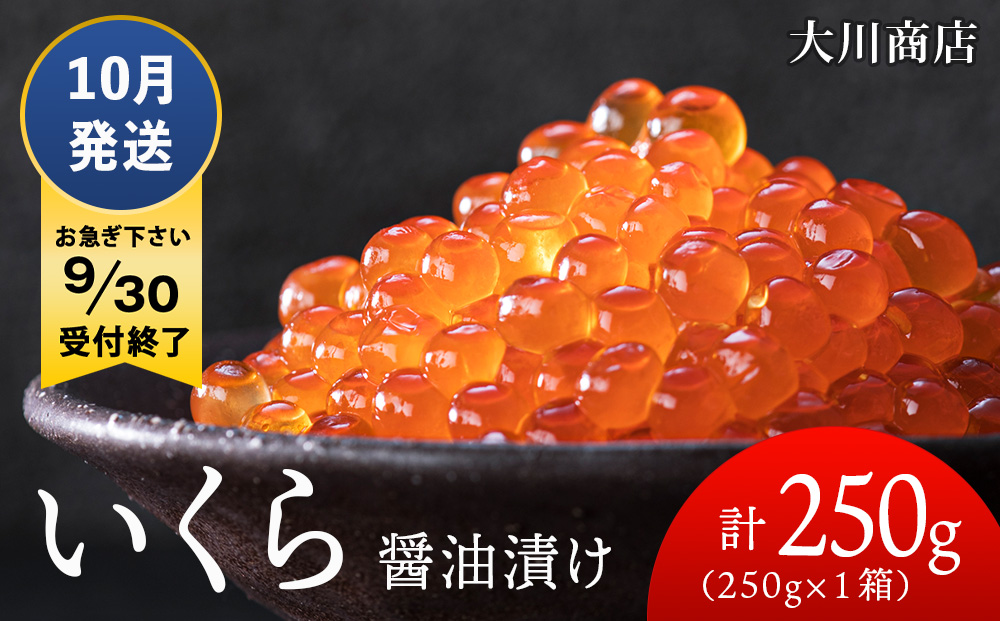 ≪10月発送≫いくら醤油漬け250g1箱＜大川商店＞