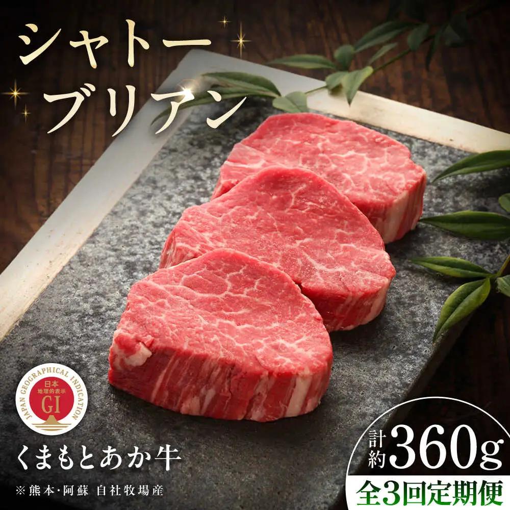 3回定期便 GI認証くまもとあか牛シャトーブリアン 約120g×3枚 ステーキ BHAS072 ステーキ