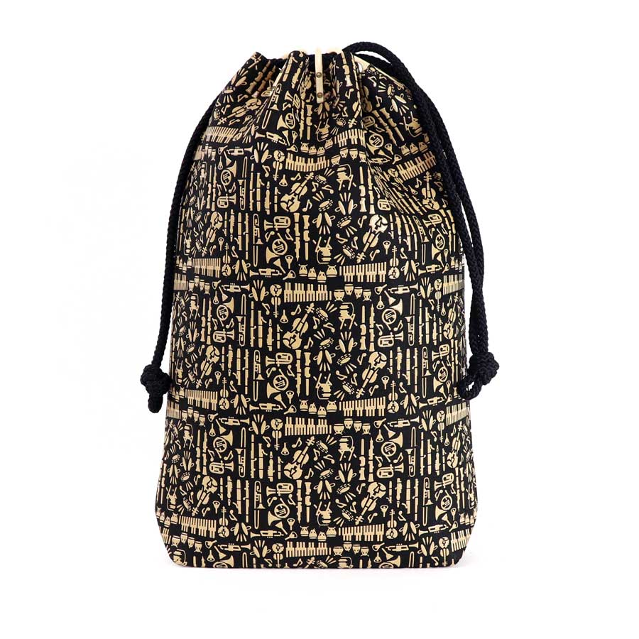 ＜印傳屋 上原勇七＞甲州印傳　印傳屋上原勇七　合切袋　黒×白　楽器