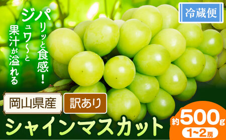 シャインマスカット訳あり約500g【配送不可地域あり】