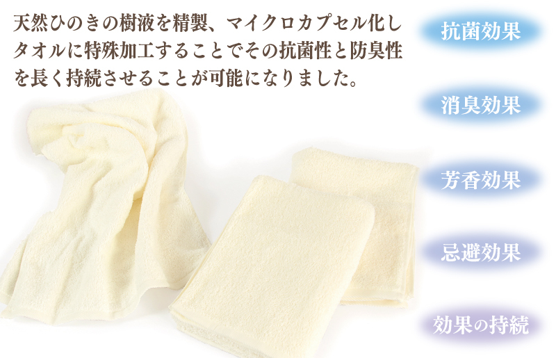 ギフトBOX 抗菌防臭フェイスタオル3枚セット（アイボリー） 099H2683_イメージ2