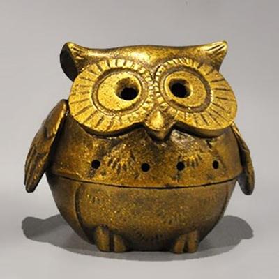 ふるさと納税 高岡市 [高岡銅器]香炉　フクロウ君　金
