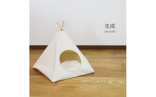 猫キャンプ テント 帆布 11号 ペットテント 5角形【生成】