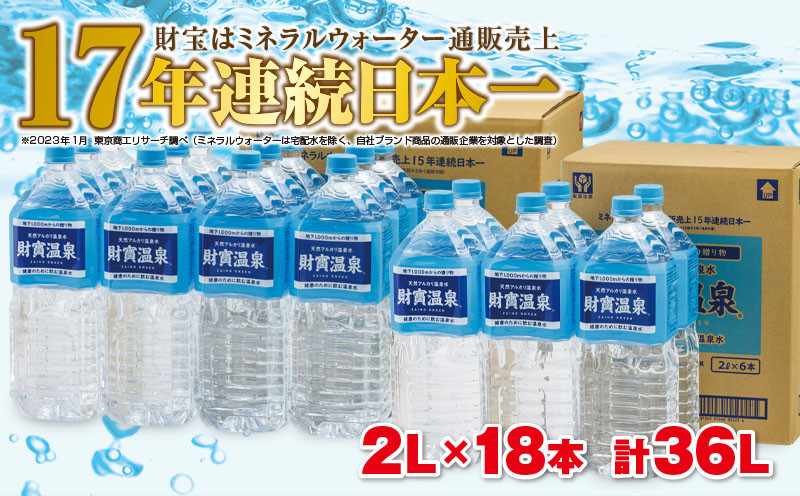 
A1-22479／天然アルカリ温泉水2L×18本
