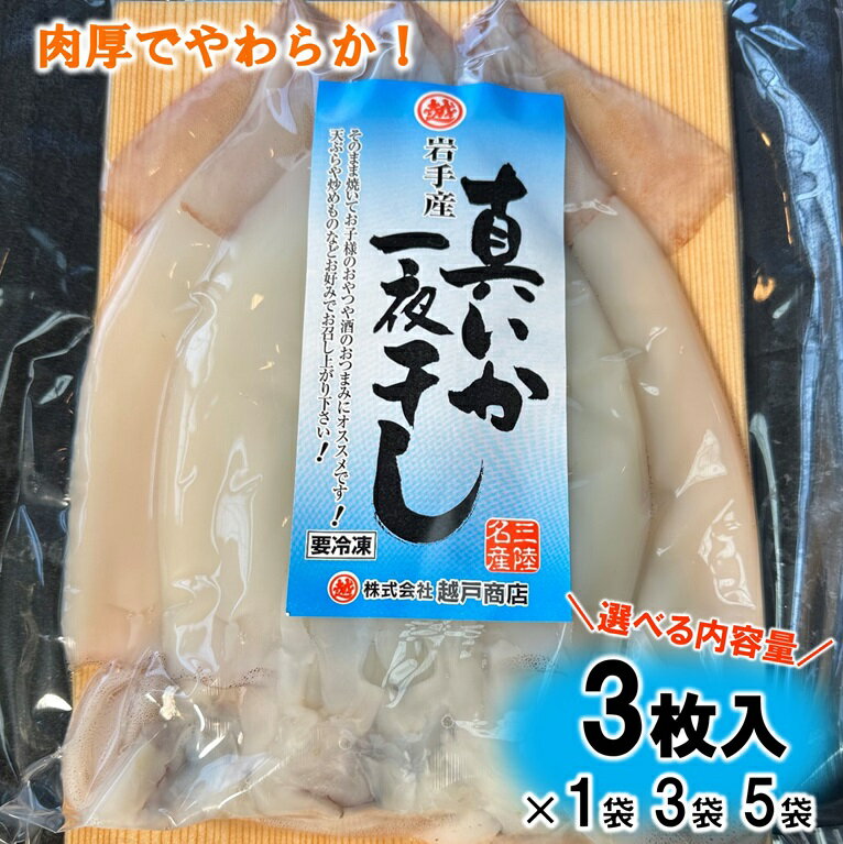 【ふるさと納税】 イカ いか 北三陸産 真イカの一夜干し 3枚入り×1袋 3袋 5袋 イカ一夜干し イカ焼き いかめし BBQ イカゲソ