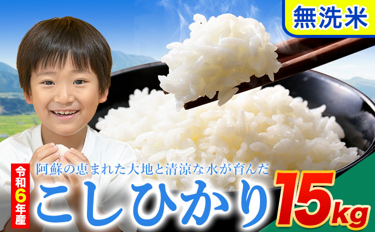 令和6年産 こしひかり 無洗米  15kg 精米 熊本県産(南阿蘇村産含む) 単一原料米 南阿蘇村《7-14日以内に出荷予定(土日祝除く)》---mna_kh6_wx_r7_36500_15kg_m---