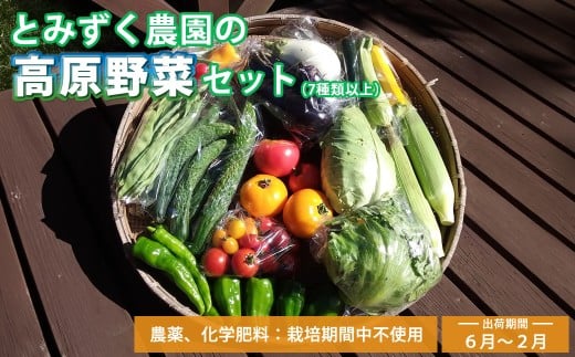 【長野県産】とみずく農園 高原野菜セット(北海道・沖縄県・離島は配送不可) 信州 無農薬 旬 季節 新鮮 詰合せ 直送 先行予約＜出荷時期2026年6月17日以降出荷開始～2027年2月28日出荷終了＞