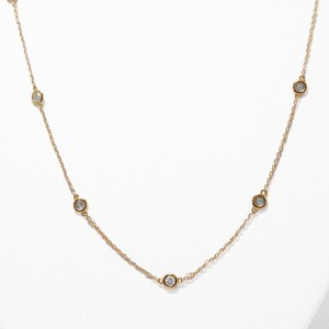 K18ピンクゴールド「2カラット」ステーションダイヤネックレス【2ct-90-3】