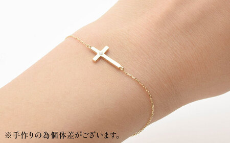 ロッソエブルー ブレスレット K18 18金 ゴールド クロス 一粒 ダイヤモンド ブレス 17cm レディース 岐阜市 / アフェクト[ANGT010]