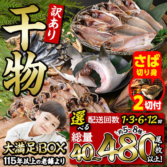 【ふるさと納税】 ＼ 高評価 ★ レビュー満足度約94％／ 【期間限定・さば切り身2切付】訳あり 干物 大満足BOX (総量40枚～480枚・約5～8種) 訳アリ 規格外 鯖 さば 定期便 小分け おまかせ詰め合わせ 簡易包装 魚 国産【AQ68-G・AQ85-G・AQ90-G・AQ91-G】