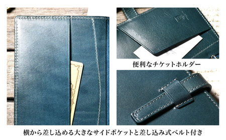 本革バイブルサイズシステム手帳 15mmリング マリーヌ[AQAY136]  手帳ケース