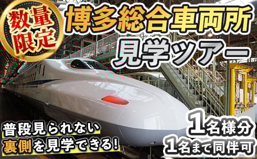
            博多総合車両所見学ツアー(1名様分＜1名まで同伴可＞)数量限定 新幹線 ツアー 体験 チケット 利用券 ペア 旅行 無料送迎 【ksg1503】【株式会社日本旅行】
          