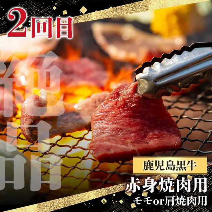 ＜定期便・全3回(連続)＞黒毛和牛の赤身牛肉コース(すき焼き、焼肉、ステーキ)  国産 九州産 鹿児島県産 牛肉 黒毛和牛 和牛 赤身 ステーキ 定期便 頒布会 毎月 すき焼き しゃぶしゃぶ 冷凍【さ