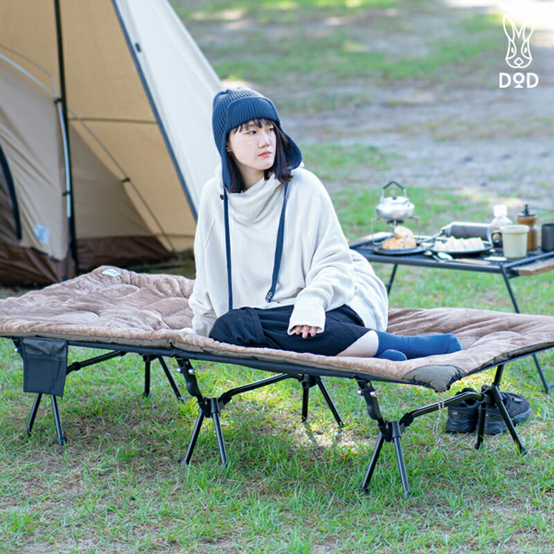 【ふるさと納税】【DOD】 キャナリーコット（ CB1-996-BK ）【 DOD コット ベッド 組立簡単 ゆったり寝られる レバー式 広々 ワイドサイズ キャンプ ファミリー アウトドア 送料無料 】