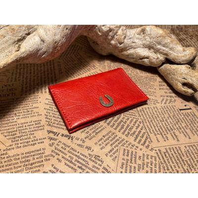 ふるさと納税 栗東市 蹄鉄付きカード・名刺入れ(マチなし)レッド |  | 01