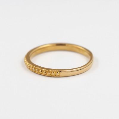 ふるさと納税 山梨県 【山梨県】【ジュエリー】K24 pure gold / ミル打ち リング 12号 |  | 01