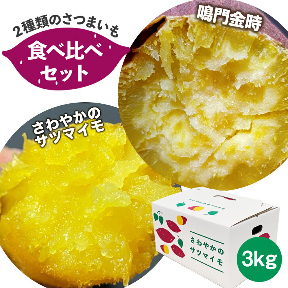 【 予約受付中・2023年10月頃より順次発送 】さわやかのサツマイモ 鳴門金時 食べ比べセット 3kg（10本〜15本） ＜ 徳島さわやかファーム ＞ ｜ さつまいも なると金時 ねっとり ほくほく 甘い 熟成 国産 産地直送 スイーツ 焼き芋 焼芋 焼きいも おやつ