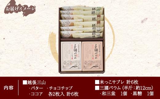 越後三山 山のクッキー 米っこサブレ 三国バウム 和三盆 黒糖 三國バウム 計14個 クッキー チョコチップ ココア サブレ 米粉 和菓子 洋菓子 お菓子 焼き菓子 セット 菓子詰合せ 詰め合わせ