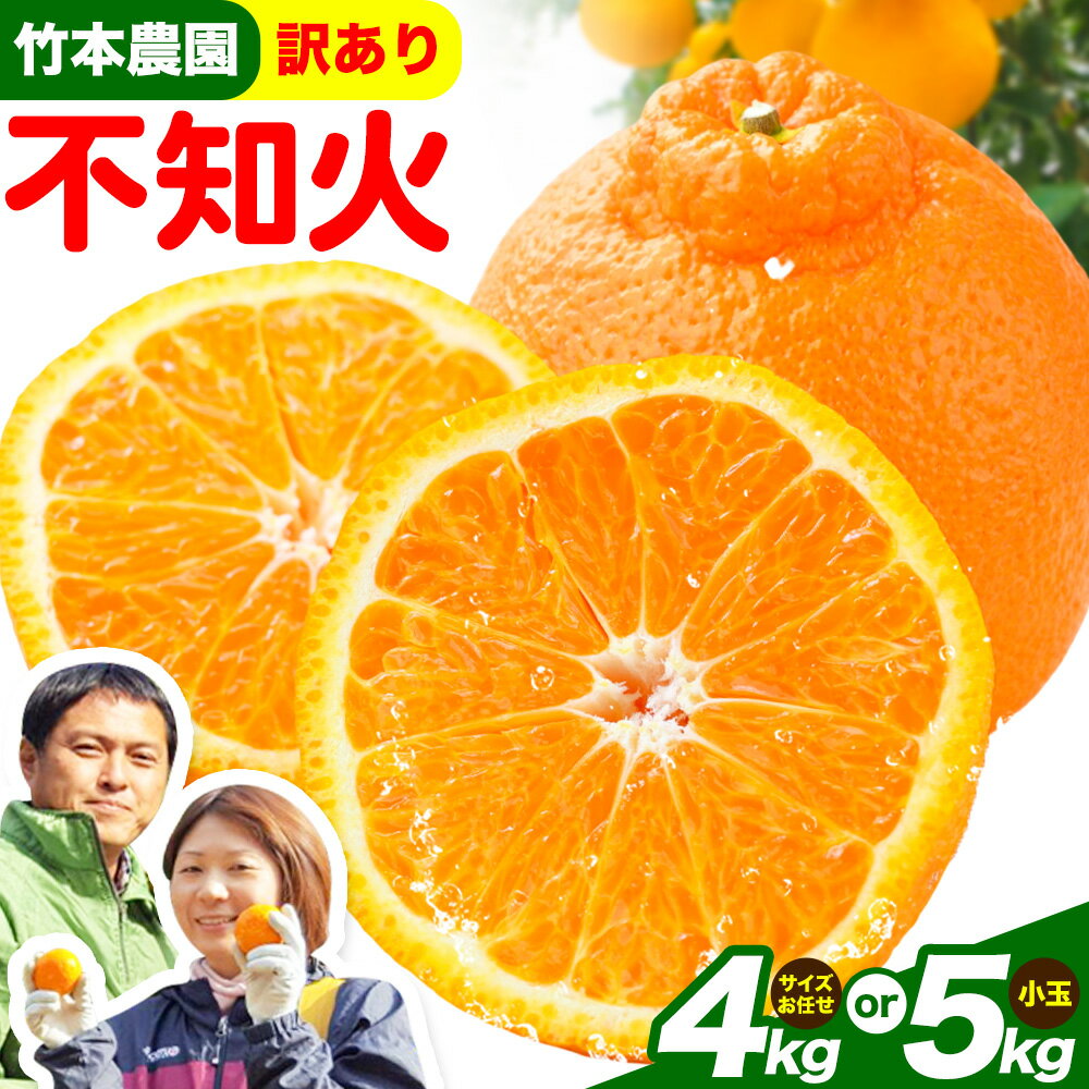 【ふるさと納税】受付延長！ 訳あり 不知火 （ デコポン と同品種）選べる 4kg サイズ おまかせ 5kg 小玉デコ《2026年3月中旬-5月中旬頃出荷》竹本農園 和歌山県 日高川町 旬 新鮮 果物 柑橘 フルーツ 国産 送料無料 デコポン でこぽん 訳ありデコポン 訳あり不知火