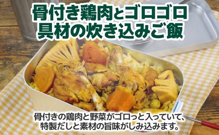 キャンプ飯 おすすめ定番セット 4種 計4個 ご褒美メスティン 骨付き鶏肉とゴロゴロ具材の炊き込みご飯 どんなときもカレー ビーフ バターチキン BBQソース アウトドア 送料無料 北海道 札幌市