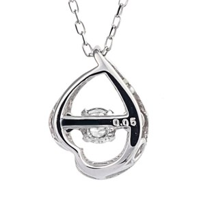 ダンシングストーンダイヤペンダント(ネックレス) 【petal】10金ホワイトゴールド・0.05ct［D10-0011］