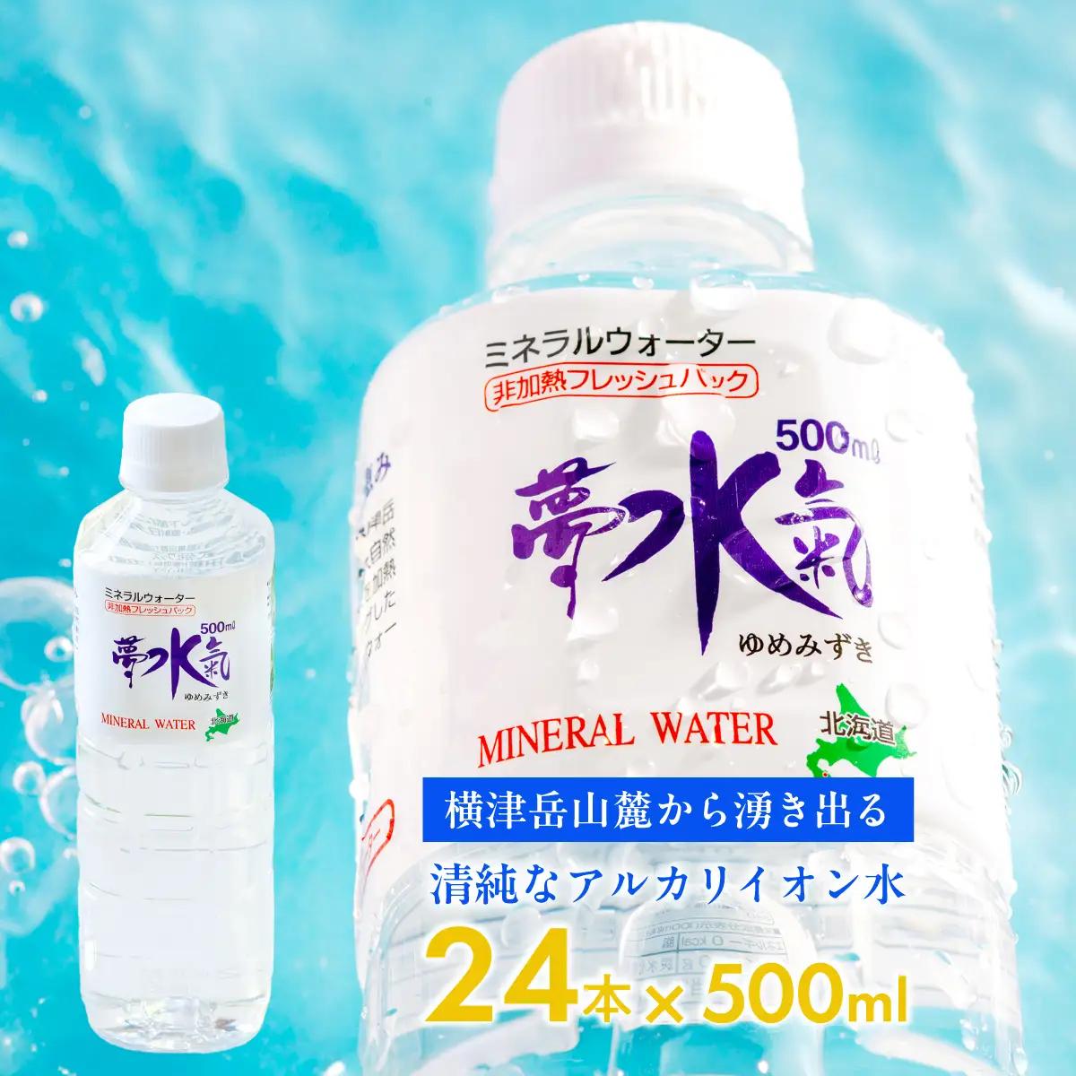 ミネラルウォーター夢水氣（500ml×24本） 天然アルカリイオン水 NABI001