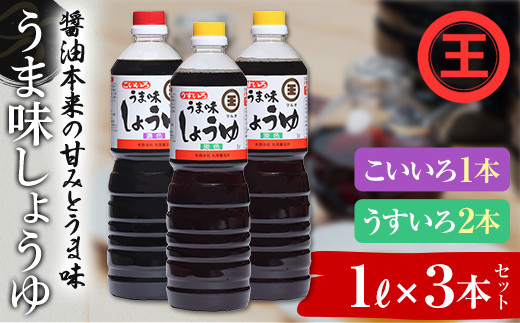うま味しょうゆこいいろ1本・うすいろ2本セット F5J-1311
