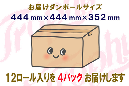 定期便 【全4回】 3ヶ月に1回お届け トイレットペーパー トロフィー 12R×4P(48個) ダブル 日用品 エコ 防災 備蓄 消耗品 生活雑貨 生活用品 紙 ペーパー 生活必需品 再生紙 富士市 