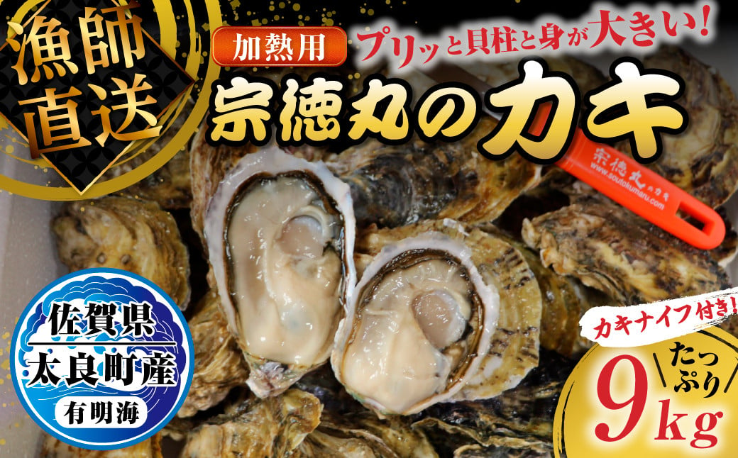 
            宗徳丸のカキ 9kg 牡蠣 かき カキ 有明海 殻付きカキ 加熱用牡蠣 佐賀県 太良町 R21
          