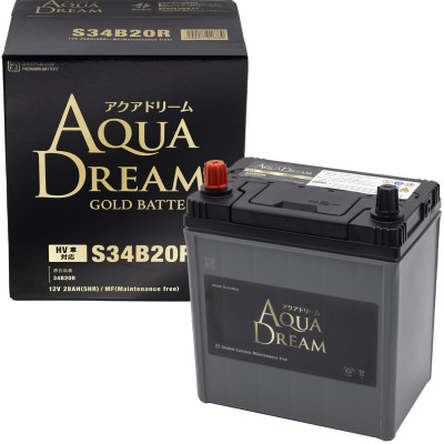 
                  AQUADREAM GOLD ハイブリッド車補機用バッテリー S34B20R 1個【1608382】
                