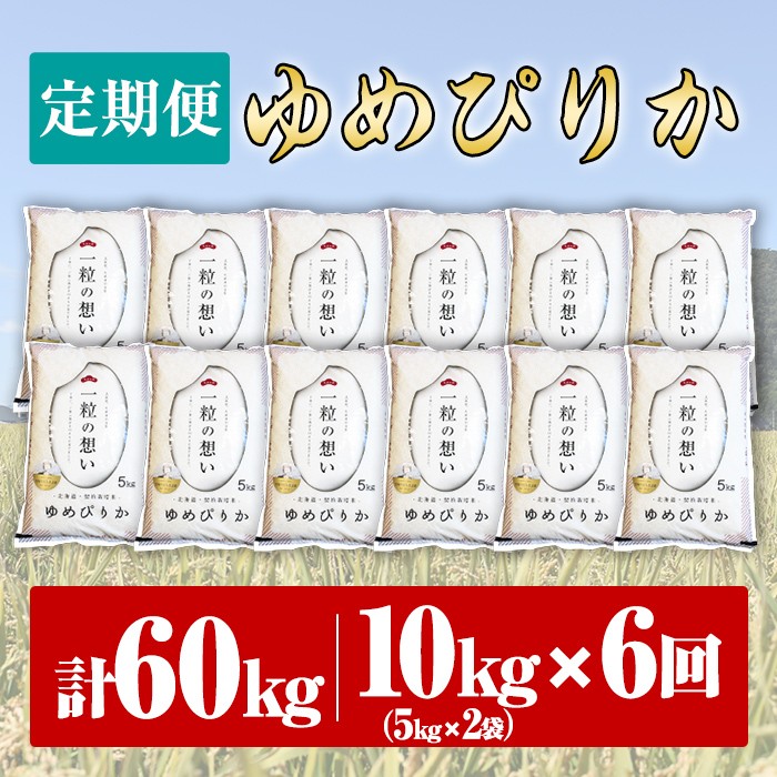 【F7071】《 定期便・全6回 》上士別の生産者がつくるゆめぴりか ( 10kg×6回・計60kg) 【2025年11月以降順次発送】 北海道 士別市産 米 お米 白米 北海道産 北海道米 ゆめぴり