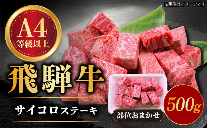 
飛騨牛 サイコロステーキ 部位おまかせ 500g A4等級以上 多治見市 / 渡辺精肉店 和牛 ブランド牛 牛肉 [TAZ038]
