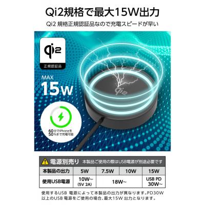 ふるさと納税 川崎市 多摩電子工業株式会社・Qi2対応 マグネット式ワイヤレス急速充電器(スタンド内蔵)【ブラック】 |  | 02